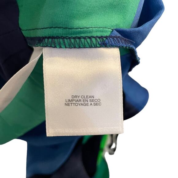 Anne Klein Women’s Blue & Green Sheath Dress With Belt Sleeveless Lined 2 - Picture 8 of 8